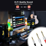 Verilux 3.5mm to Dual 6.35mm Aux Cable for Speakers with Nylon Braid 9.8 ft | Stereo Audio Splitter