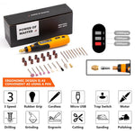 Verilux Mini Drill Kit 64PCS USB Rechargeable for Craft Engraving and Polishing | 3 Speed