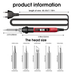 Serplex® Soldering Iron Kit Set 60 Watt Original 220V Fast Heat up, LCD Digital Solder Irons, 180~520°C Adjustable Temperature Soldering Gun Set with 5pcs Extra Tips, for Electrical Repairs, DIY