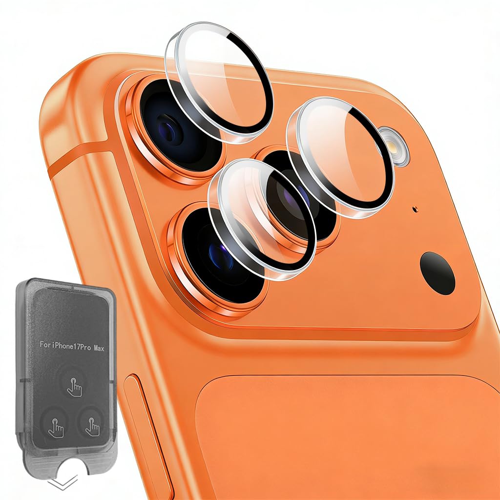ZORBES® Compatible with iPhone 17 Pro Max, Phone Camera Lens Protectors, HD Tempered Glass Lens Guards, Scratch Free Rear Camera Lens Covers, with Easy Applicator