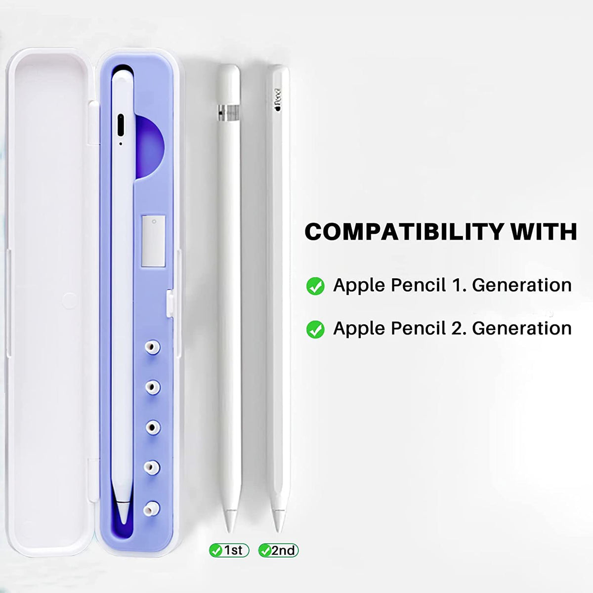 ZORBES® Protective Pencil Case for Apple Pencil 1st and 2nd Generation, S Pen Case Storage Carrying Case for Stylus Pen Magnetic Pen iPad Pen (Without Pen and Tip)