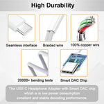 Verilux Type C to 3.5mm Audio Adapter with PD Fast Charging and Smart DAC Chip | Aluminum Alloy Design