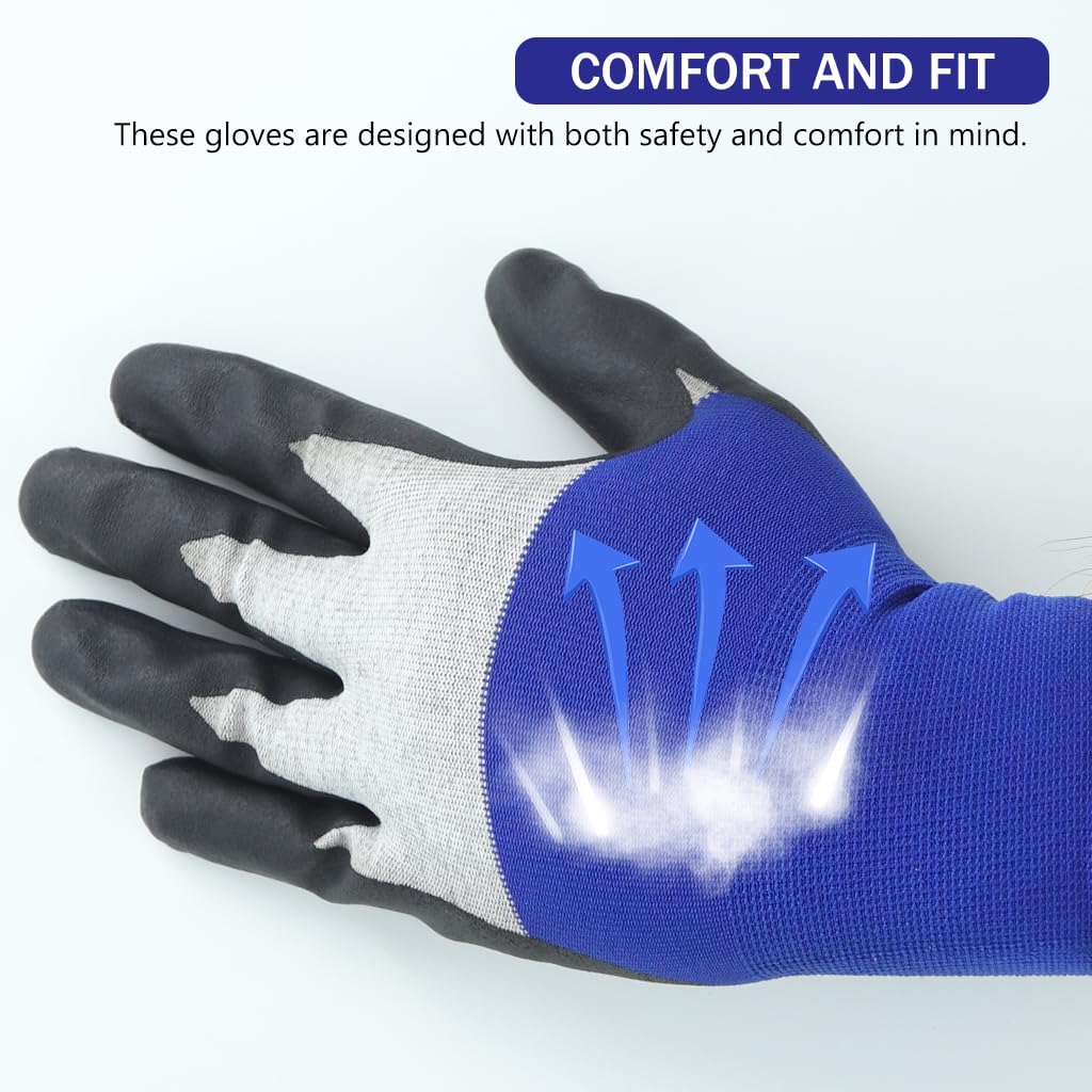 Serplex® Electrical Insulated Gloves 500V Voltage Resistance, Flame Retardant, Non-Slip Rubber Design for Electricians, High Voltage Work, Safety, L