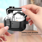 ZORBES® Earbud Charging Case Cover for Samsung Galaxy Buds 3 Pro/Galaxy Buds3 Anti-Scratch PC Charging Case Cover with Lock Support Wireless Charging Travel Earbud Charging Case Cover with Carabiner