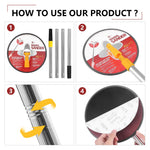 Serplex® 49-Inch Ceiling Sander Stainless Steel Long Rod Swivel Drywall Sanding Disc, 5 Replacement Adhesive Polishing Pads, Drywall Pole Sander Manual Wall Grinder for Wall, Ceiling