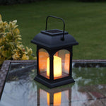Verilux Garden Candle Lantern for Outdoor Lighting with Solar Powered Flickering Amber LED 15cm