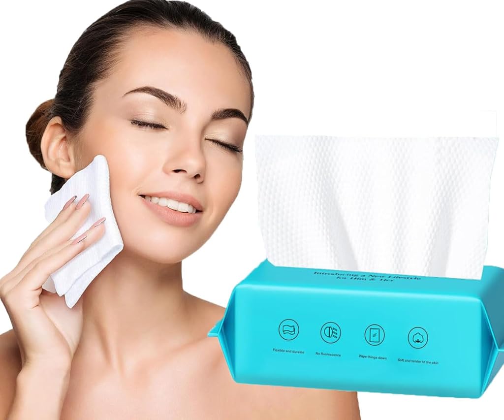 ZORBES® Toallitas faciales secas, pañuelos multiusos para el cuidado de la piel del rostro y desmaquillantes