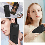 ZORBES® Phone Case for Samsung Galaxy Z Flip 3 5G 6.7 Inch with Built in Metal Grip TPU Anti Scratch Black 3 PCS