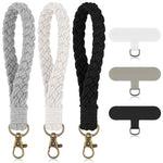 ZORBES® 3Pcs Phone Wristlet Handmade Braided Rope Phone Sling Lanyard with Tether Pads Fashion Minimalist Phone Chain Wrist Strap Phone Accessories