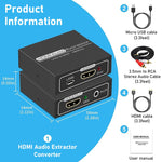 Verilux HDMI Audio Extractor with 3.5mm AUX and RCA Out for 4K 1080P HDMI Devices | PS3 Xbox