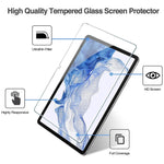 ZORBES® 2 Pack Tempered Glass Screen Protector for Samsung Galaxy Tab S7 2020/Galaxy Tab S8 2022/Galaxy Tab S9, Tempered Glass Screen Guard HD Anti-glare 9H Hardness Tempered Glass Film, 11 Inch