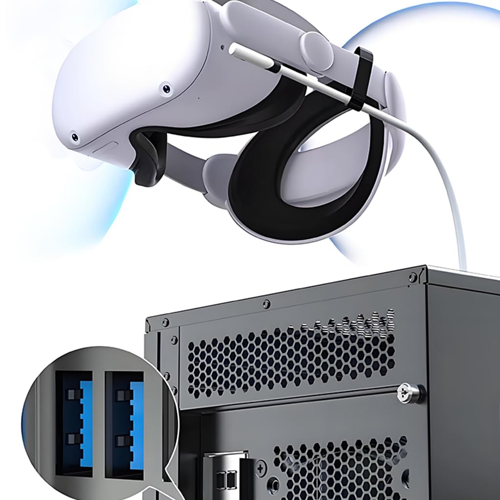 Verilux Link Cable for Meta Quest VR Headsets with 5Gbps Speed and L Shaped Connector | 5M Length