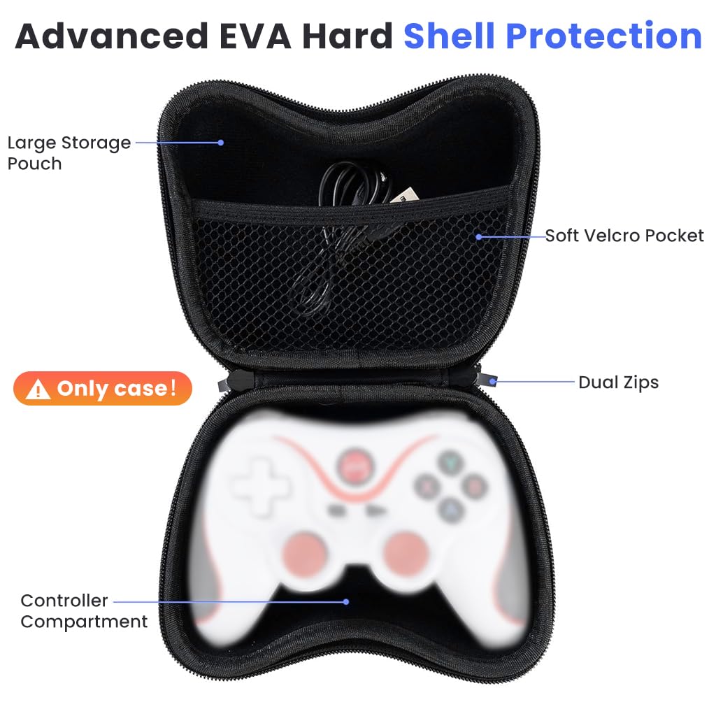 ZORBES® Carry Case for Game Controller Universal Portable Travel Bag with Internal Pocket Compatible with Switch Pro Xbox One 360 PS5 PS4 PS3 Controller 7.5*5.5*3.2 inch