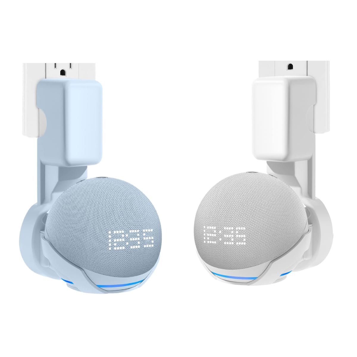 ZORBES® 2PCS Echo Dot Wall Mount Alexa Stand with Cable Management for 4th/5th Generation - Alexa Holder Accessories (Only Holder)White and Blue