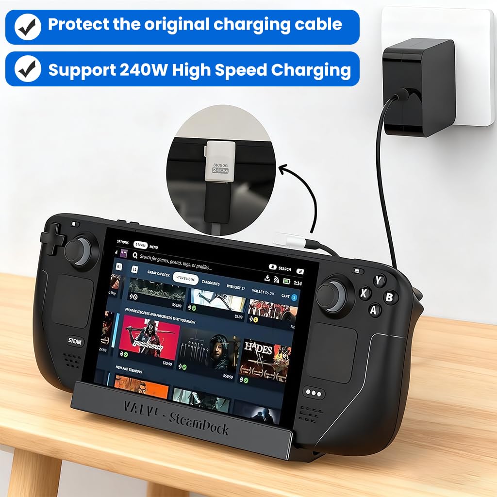 Verilux Type C Adapters for Steam Deck and Switch with 240W PD, 80Gbps & 8K Output | 3 Right Angle Styles