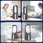 ZORBES® Desk Fan, 6 Speed modes Rechargeable Bladeless Fan with LED Power Display, Stylish 13 Inch Table Fan, USB Portable Fans for Home Office Bedroom, Black