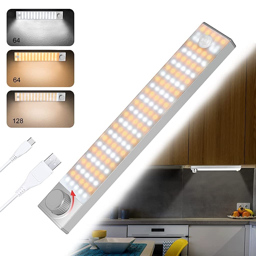 Verilux Wireless Cabinet Light for Closet and Wardrobe featuring 128 LEDs and 25cm Magnetic Mount | USB Rechargeable