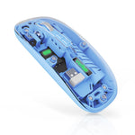 Verilux Transparent Wireless Mouse with 500mAh Battery Indicator and Dual Mode Bluetooth | Silent Adjustable DPI for Laptop and PC