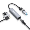 Verilux USB Hub 3.0 for Laptop and PC with 4 Ports and 100Mbps Ethernet | Plug and Play