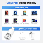 Verilux Light-ning to Type C Earphone Converter for iPhone 16/15 with PD 45W Fast Charging | HIFI Audio