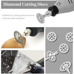 Serplex® 129Pcs Cutting Wheel Set for Rotary Tool, HSS Cutting Wheels 6Pcs Diamond Cutting Discs 10 Pcs and Resin Circular Saw Blades 30Pcs with 1/8" Shank for Wood Metal Plastic Stone Cutting