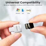Verilux Micro SD Card Reader for Type C Devices with OTG Support and 480 Mbps Transfer | Silver