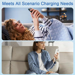 Verilux 2 in 1 Type C Charger Cable with 100W PD Fast Charging and Right Angle Plug | Compatible with iPhone and Galaxy Devices