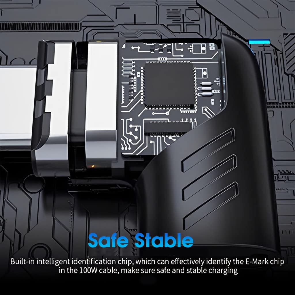 Verilux Type C Adapter with 120W PD Fast Charging and Right Angle Magnetic Design | Black