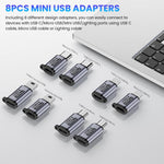 Verilux USB OTG Connector Set for Multi‑Device Use featuring 8 Adapters and Aluminum Alloy Build