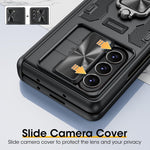 ZORBES® Phone Case for Samsung Galaxy Z Fold 5, Protective Case with Slide Camera Lens Cover & Screen Protector Built-in 360° Rotatable Kickstand Full Protective Phone Cover for Samsung Z Fold 5
