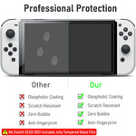 ZORBES® Tempered Glass Film for Switch OLED 2021, Anti-Scratch HD Tempered Glass Film Screen Protection HD Anti-Glare Protection Film for Switch OLED 2021, 3pcs, No Switch OLED 2021 Included