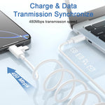 Verilux 2 in 1 Type C Charger Cable with 100W PD Fast Charging and Right Angle Plug | Compatible with iPhone and Galaxy Devices