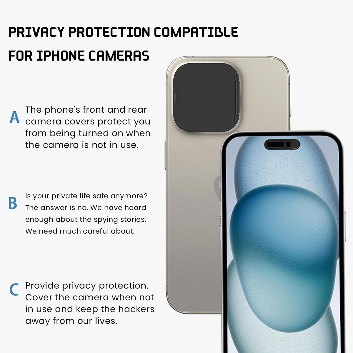 ZORBES® Camera Cover for iPhone 15 Pro/iPhone 15 Pro Max Self Adhesive Camera Cover with Flip Lid Anti-Scratch Camera Cover for iPhone 15 Pro/iPhone 15 Pro Max