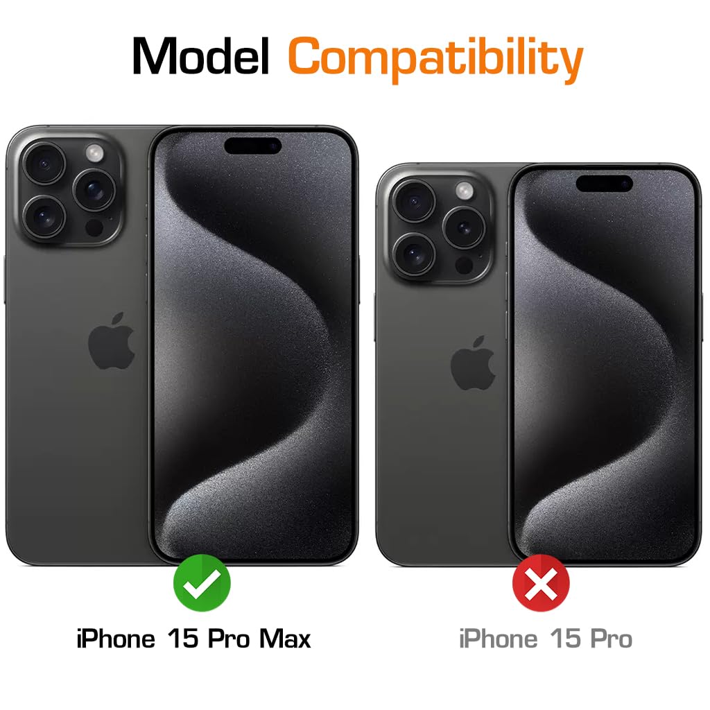 ZORBES® Phone Case for iPhone 15 Pro Max Anti-Scratch Rubber Framed Phone Cover with Metal Button Cover, Magnet Design Compatible with MagSafe Full Protection Case for iPhone 15 Pro Max 6.7" Black