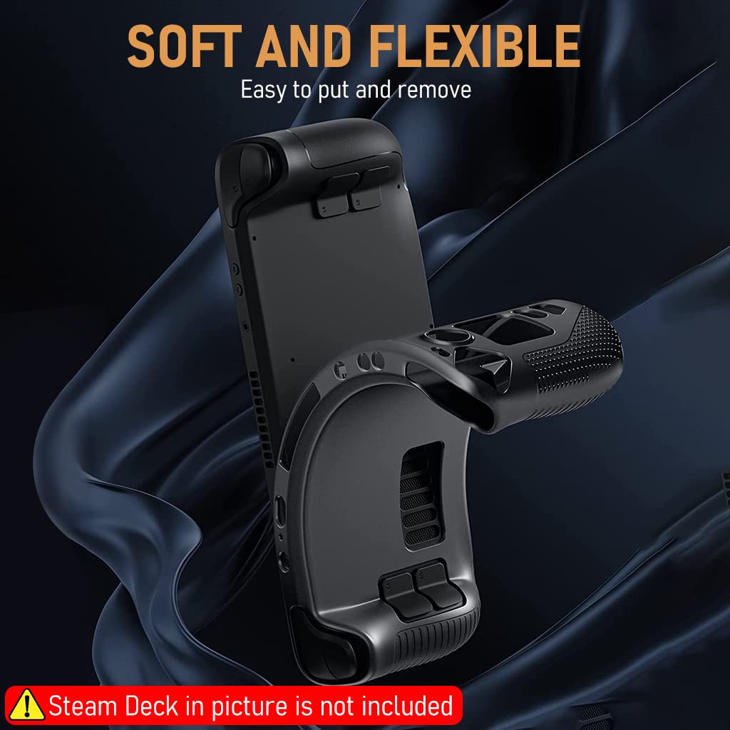 ZORBES® Protective Case for Steam Deck, Silicone Soft Cover Protector with Full Protection, Shock-Absorption and Anti-Scratch Case for Steam Deck, Not Include Steam Deck