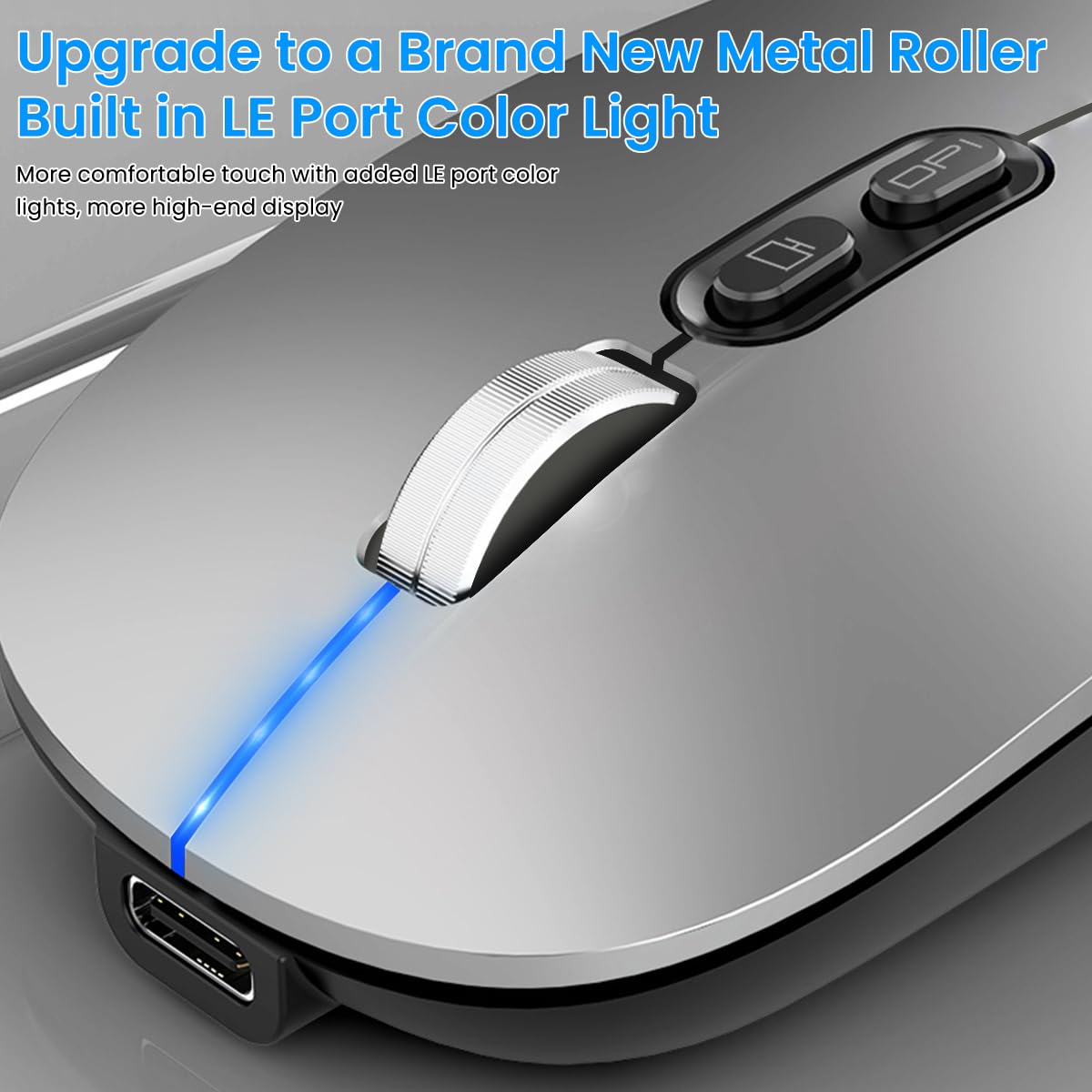Verilux Wireless Mouse for Laptop featuring Dual Mode 2.4G and Bluetooth 5.1 | Grey 3PCS