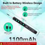 Serplex® 15W Handheld Soldering Iron Tool Kit with 3 Bits & Storage Box, USB Cordless Rechargeable Soldering Iron Pen 180-450° C Adjustable Welding Tool Kit for Electronics Repairing-Black