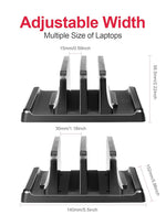 ZORBES® Laptop Stand for 17.3in Vertical MacBook Pro Desktop Organizer Dual Slot Chromebook Surface Dell Pad 2PCS