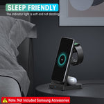 ZORBES® Charging Station for Samsung Phone, Earbuds, Smartwatch, 3-in-1 Charger Station with Power Adapter, Fast Wireless Charger Stand for Samsung Galaxy Watch 5 Galaxy S23/Z Flip, Buds Live, More