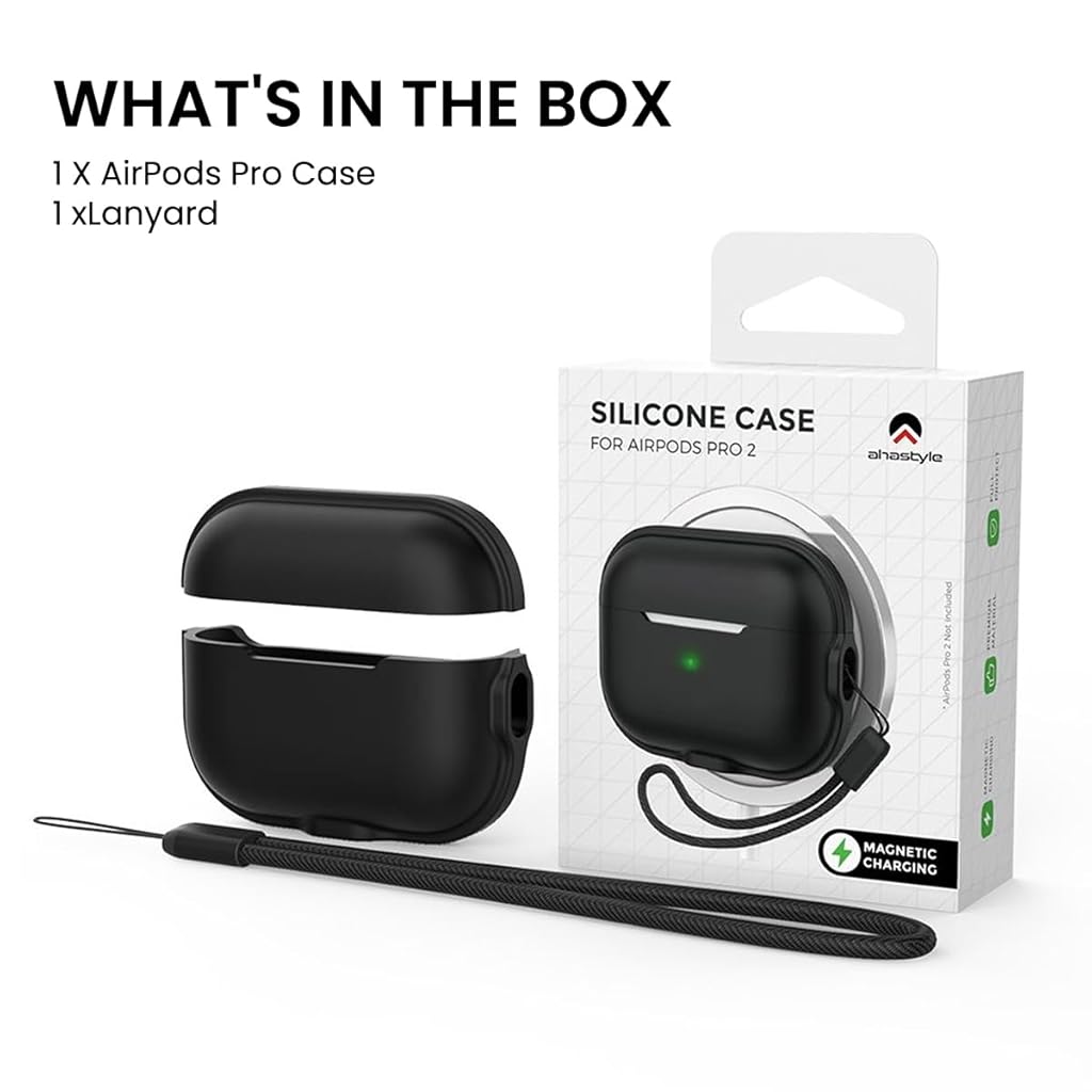 ZORBES® Silicone Charging Case Cover for AirPods Pro 2 Magnetic Silicone Charging Case Cover Supports MagSafe Wireless Charger Anti-scratch Protective Silicone Case Cover for AirPods Pro 2