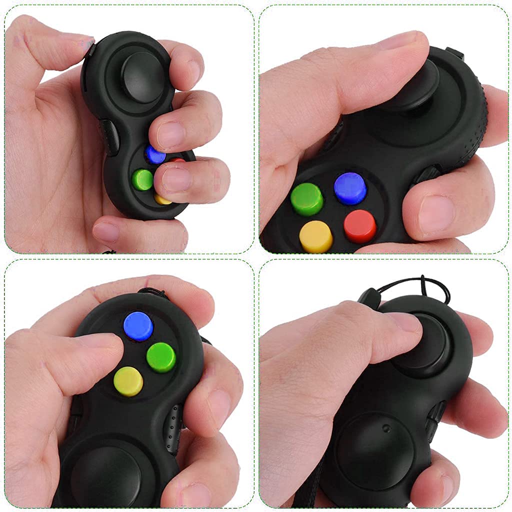 Verilux Fidget Pad Toys with 8-Fidget Functions 2nd Generation Fidget Toy Controller Stress Reducer Hand Shank Fidget Cube Perfect for Release and Anxiety Relief Pop it Fidget