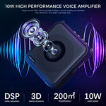 ZORBES® 10W Mini Voice Amplifier Portable Rechargeable with Wired Microphone Headset & Waistband, Voice Amplifier for Teachers, Presentation, Tour Guides, Meeting, Coaches(Black)