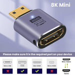 Verilux 8K Mini HDMI to HDMI Adapter with LED Indicator and 48Gbps Bandwidth | HDR 3D Dolby Support