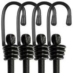 Serplex® 4Pcs Boungee Cords 24 inches Heavy Duty Outdoor Elastic Bungee Straps with Dual End Hook, Elastic Bungie Straps, Bungy Cords, Rubber Bunjee Chords Multi Use Rope for Luggage, Camping, Tidying