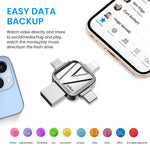 Verilux Pendrive 256GB for iPhone and Android featuring 4 in 1 USB3.0 Type C Design | Metal Body