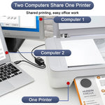 Verilux USB Printer Cable for Dual Device Connection with Switch Controller 6.6ft | 480 Mbps Data Transfer