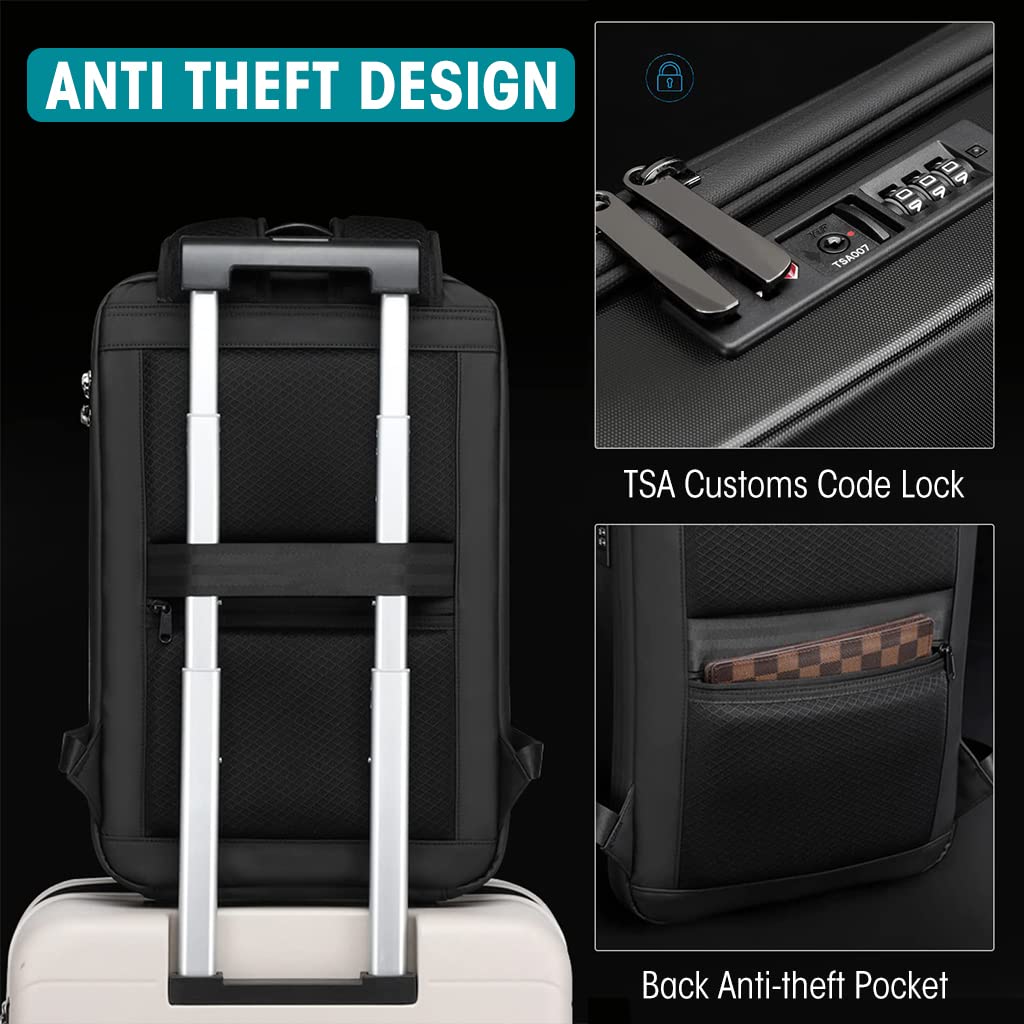 Verilux Laptop Backpack for Travel with Anti Theft TSA Lock and USB Port Fit 15.6 Inch