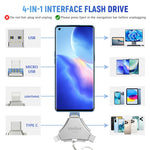 Verilux Pendrive 256GB for iPhone and Android with 4 in 1 Type C USB Ports | White Metal Design