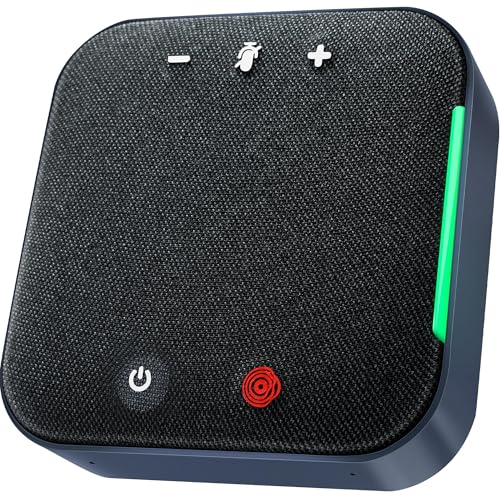 Verilux® USB Conference Speaker Noise Reduction Speakerphone with Mute Button, 360° Voice Pickup, Meeting Speakerphone Conference Mic and Speaker, Adjustable Volume, USB Plug and Go