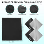 Verilux® Verliux 4 Pack Ultra Premium Microfiber Cleaning Cloth(18x15cm / 6x7 inch) - Premium Cloth for Glasses, Lens, Screens & More
